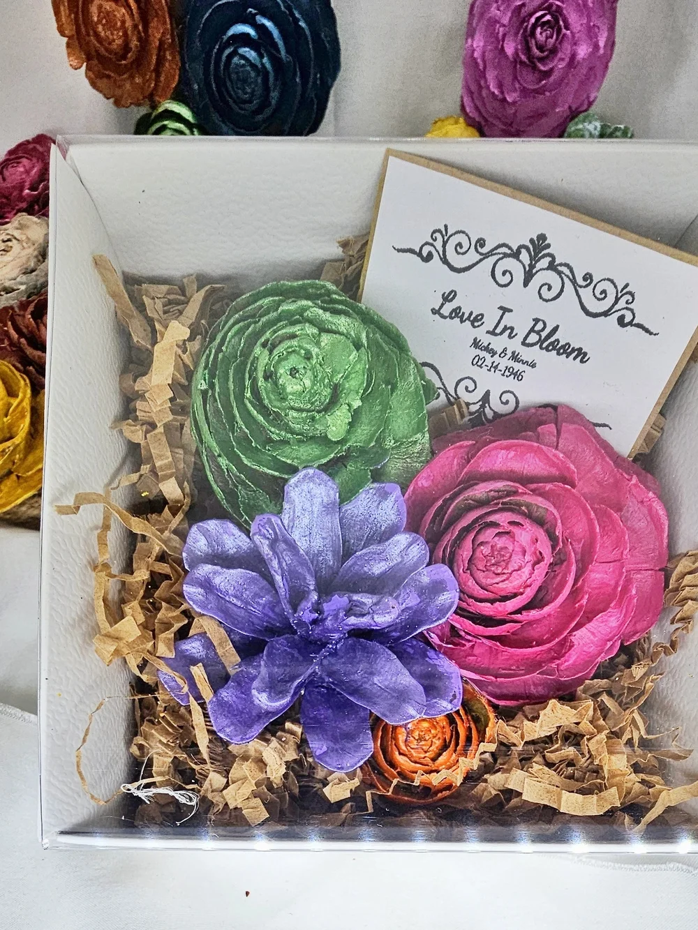 Floral Magnets For Wedding And Bridal Favors... Made From Pinecones!